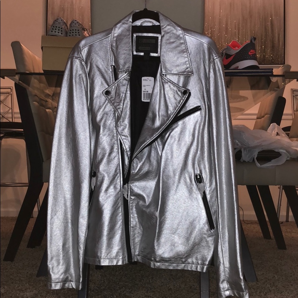 Motorcycle Jacket/ Silver